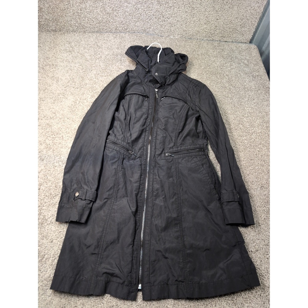 Cole Haan Black Hooded Lightweight Parka Jacket Womens Small 35SN0400 354MN874